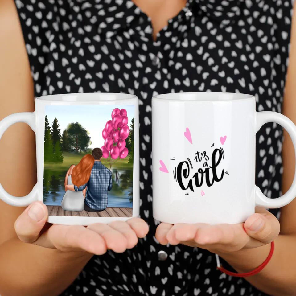 Páros bababejelentő bögre