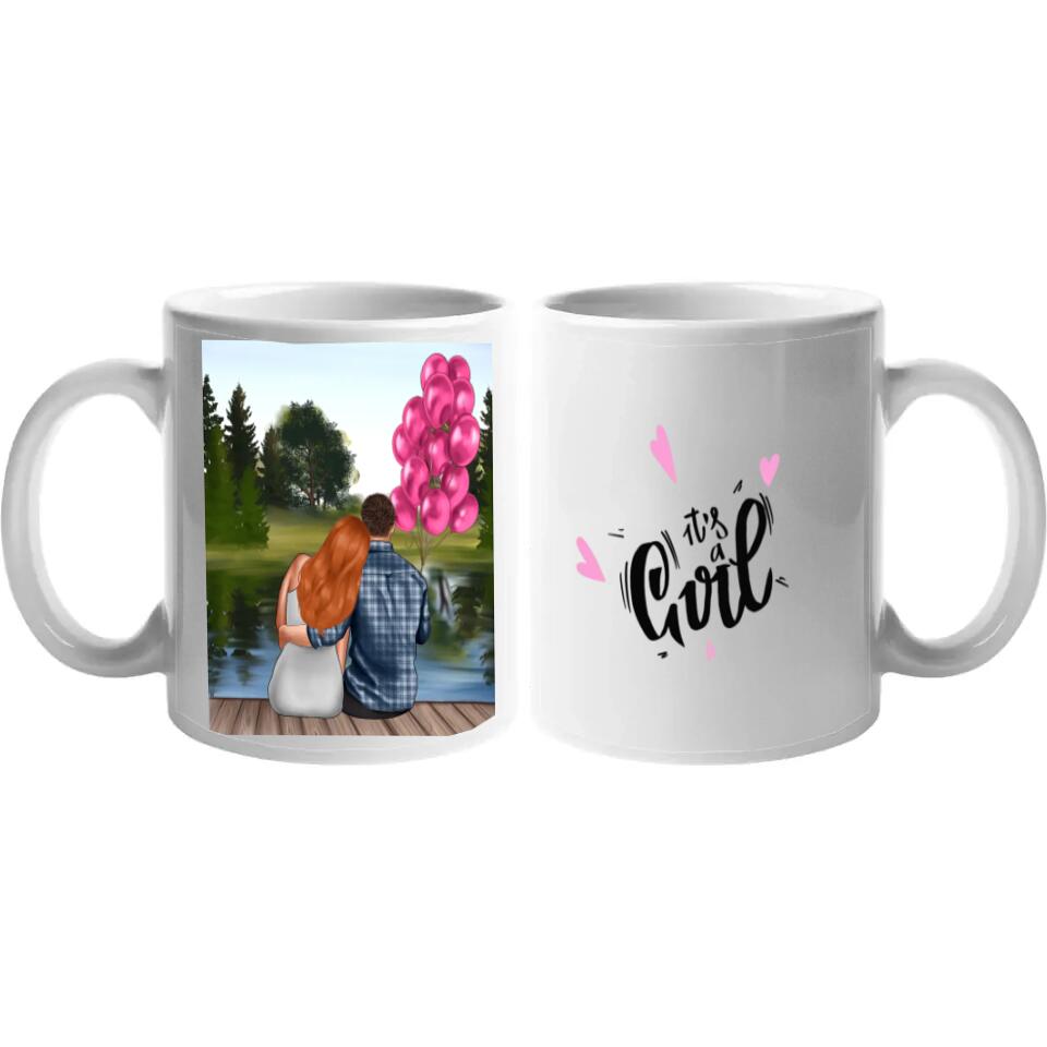 Páros bababejelentő bögre