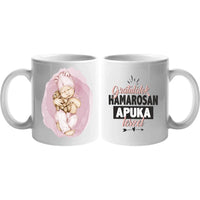 Egyedi bababejelentő bögre gratulálok felirattal