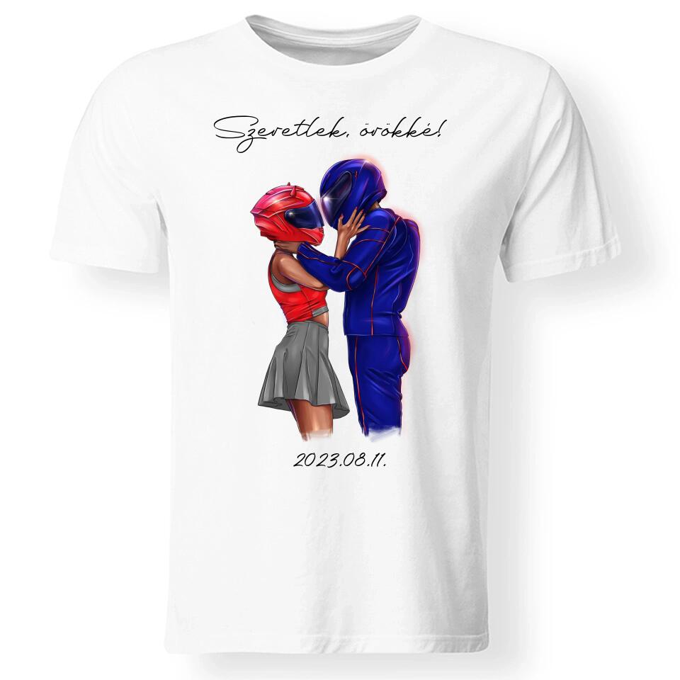 Motoros páros férfi póló