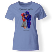 Motoros páros póló nőknek kék