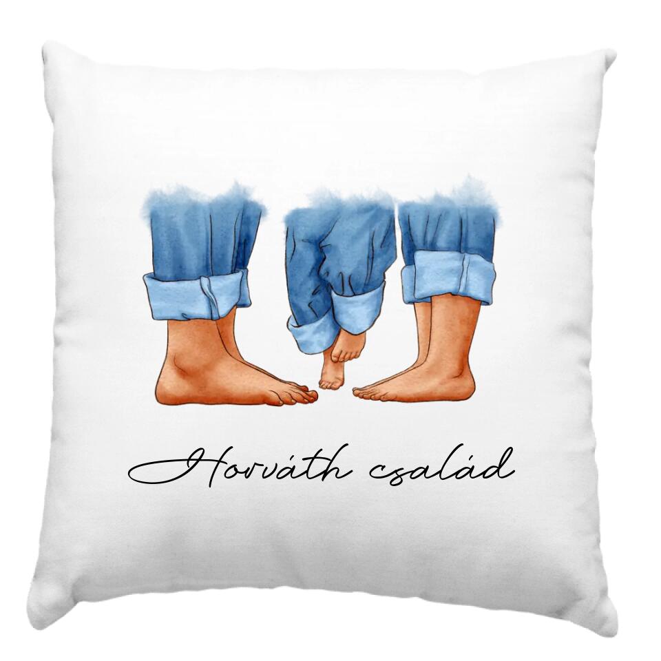 Három fős család párna