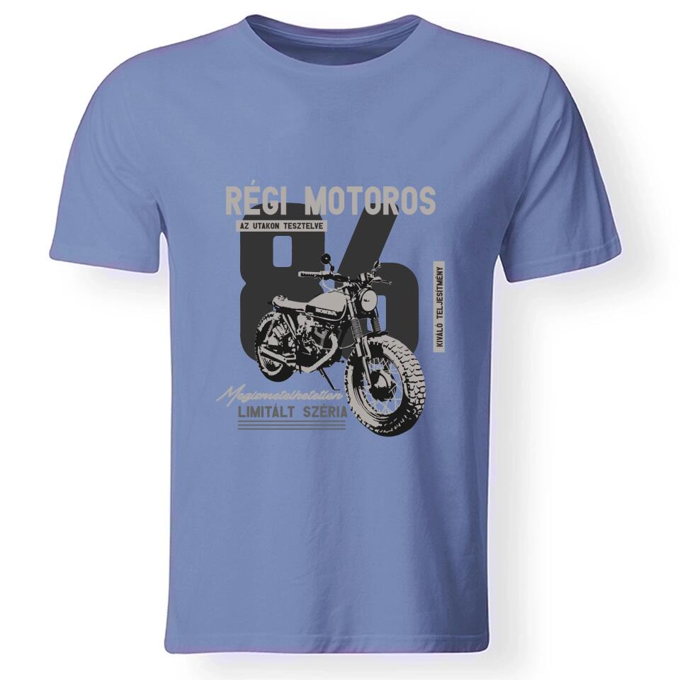 Régi motoros egyedi póló férfiaknak