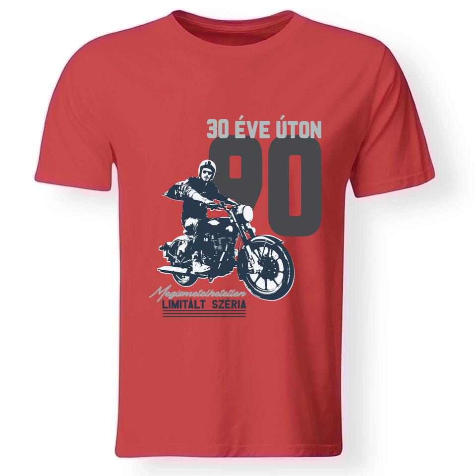 Motoros szülinapi férfi póló