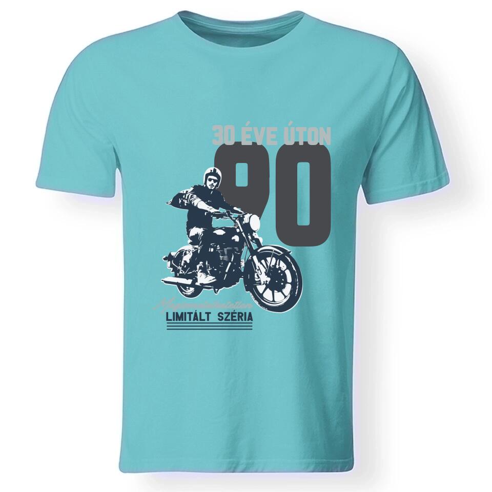 Motoros szülinapi férfi póló
