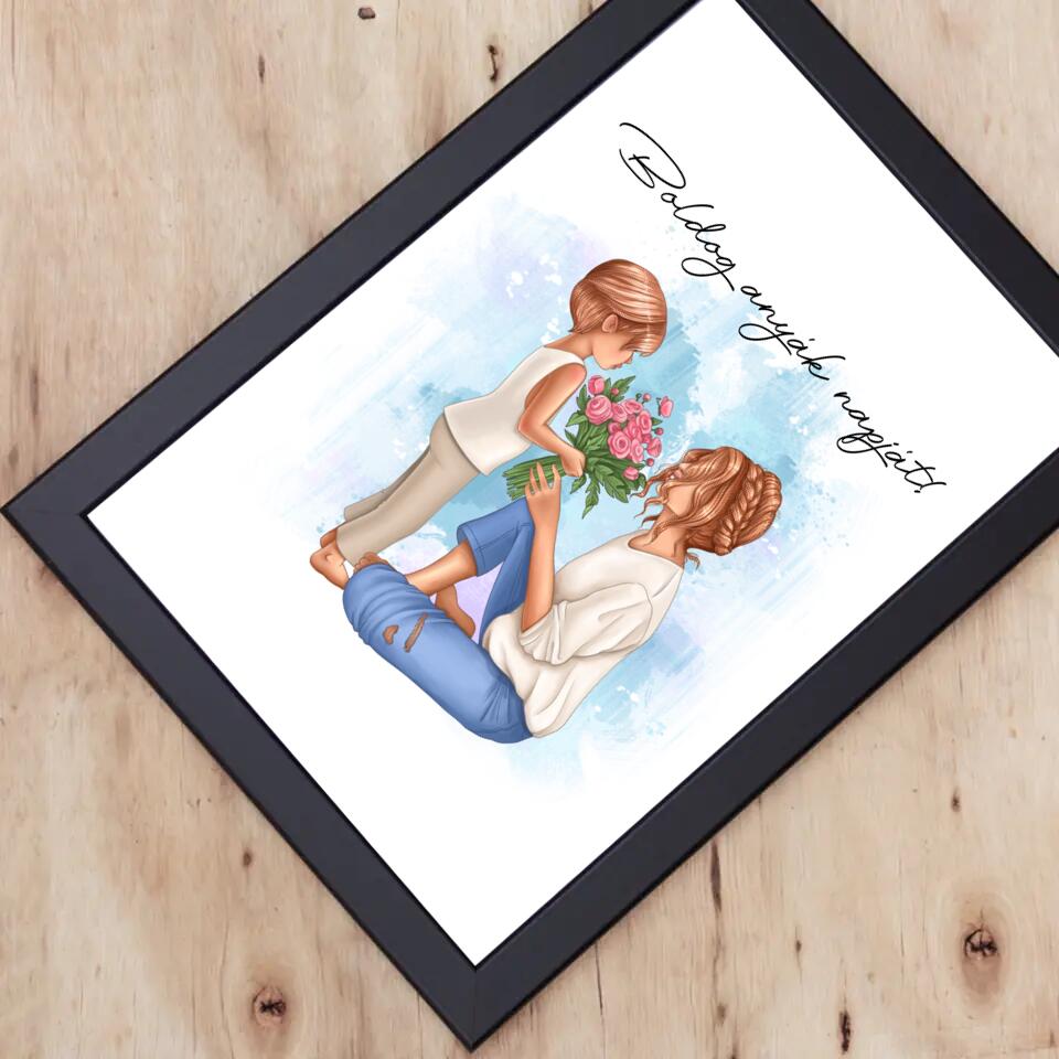 Anyák napi falikép egy gyerekkel