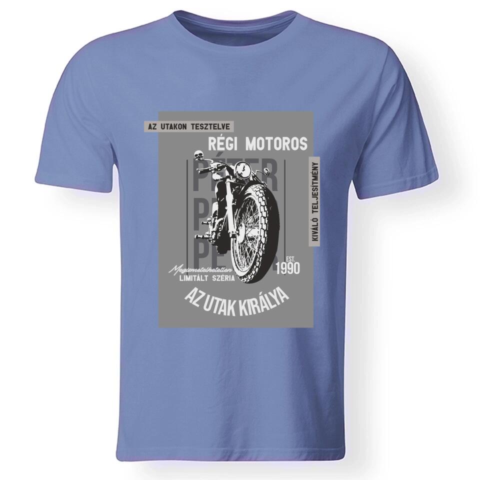 Az utak királya motoros férfi póló