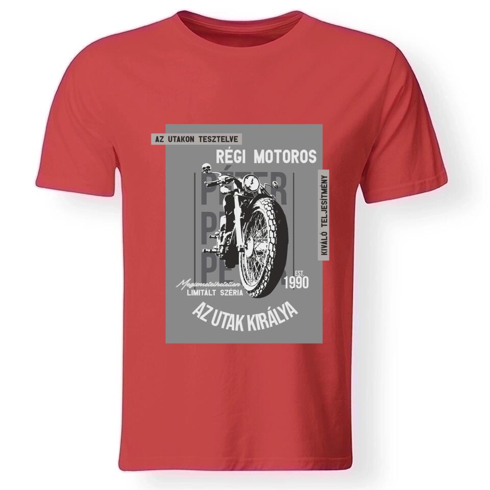 Az utak királya motoros férfi póló