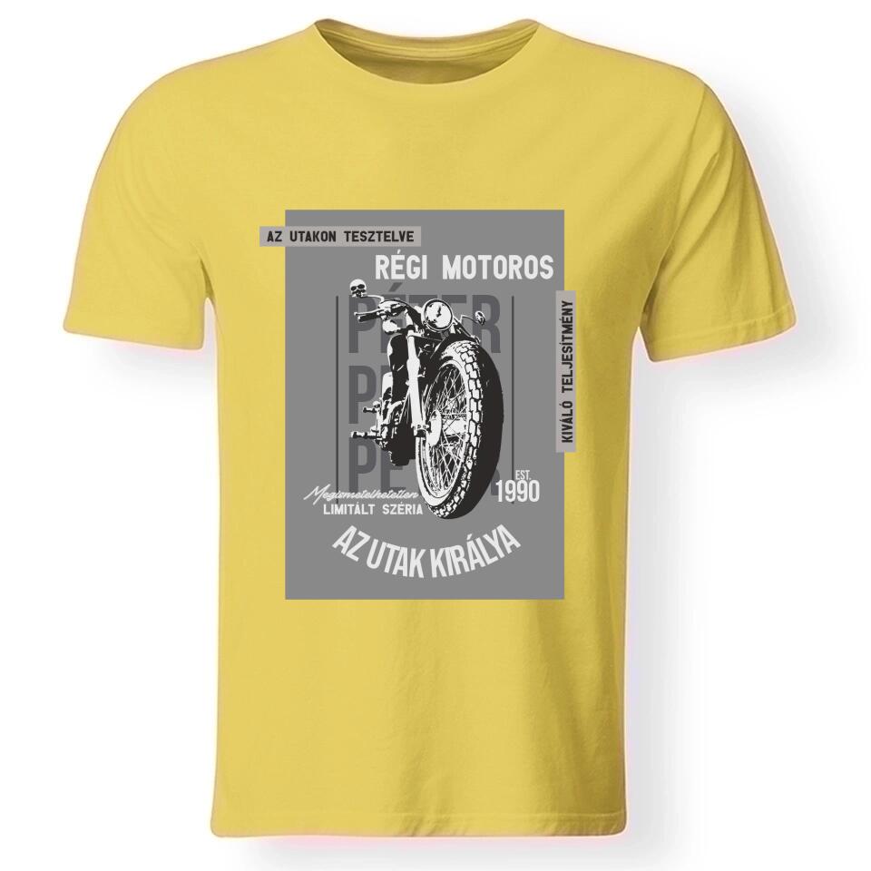 Az utak királya motoros férfi póló