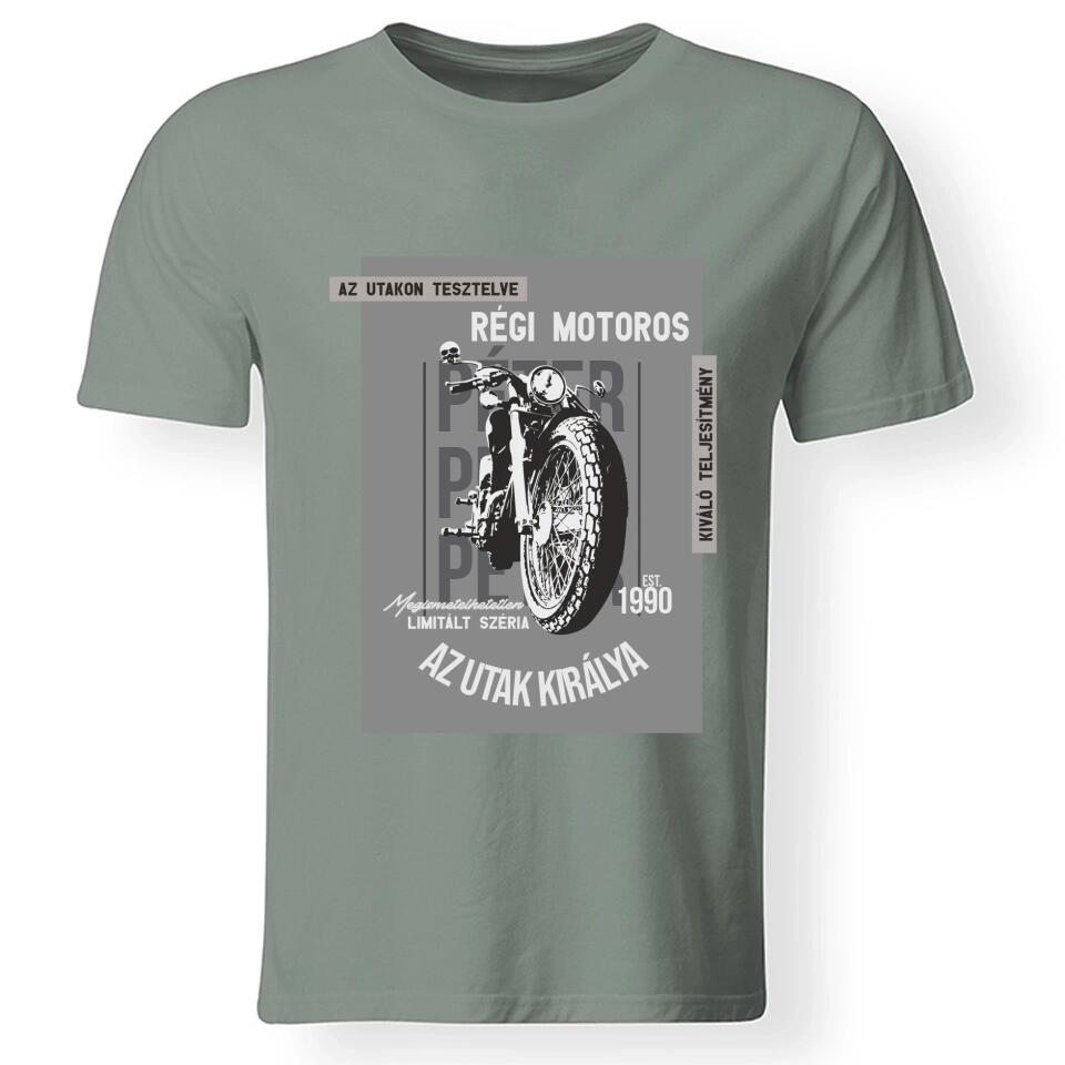 Az utak királya motoros férfi póló