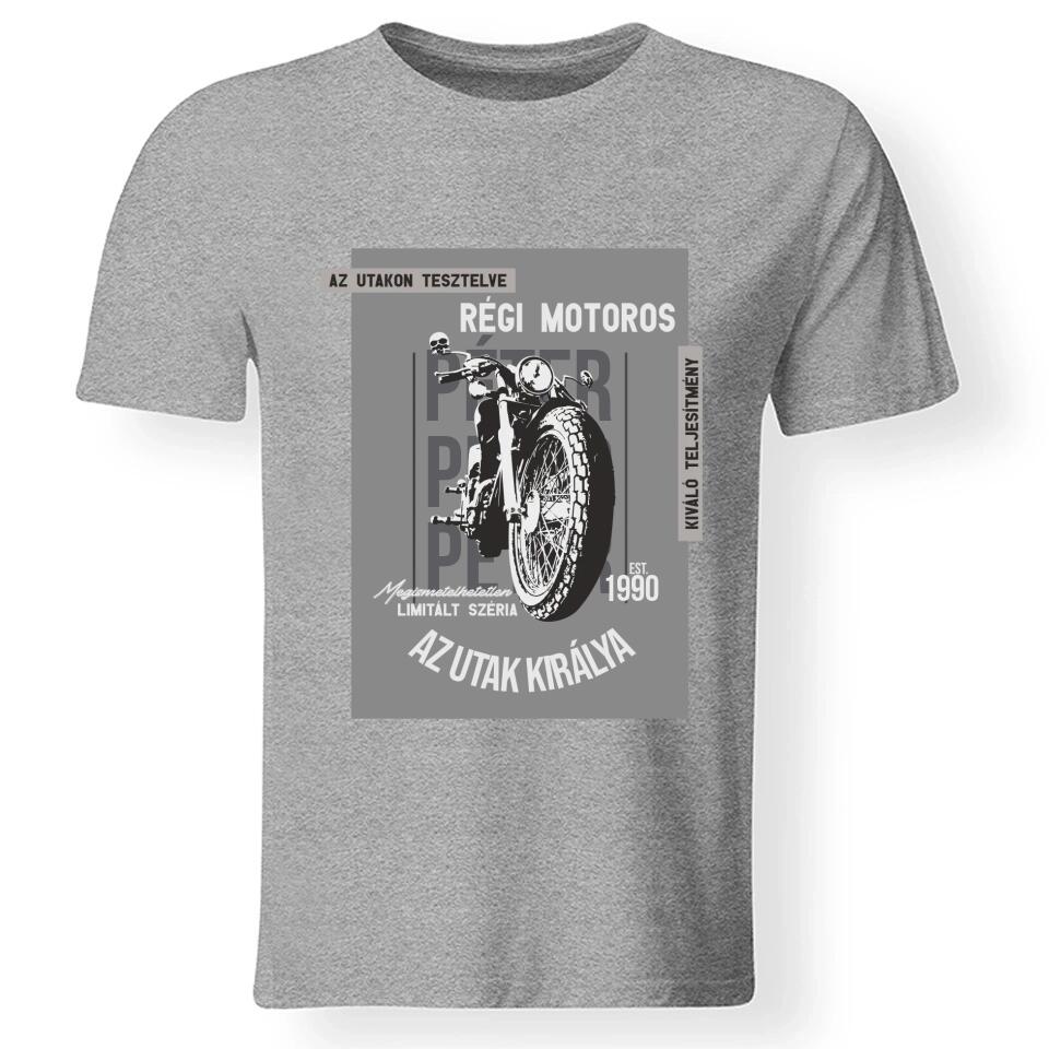 Az utak királya motoros férfi póló
