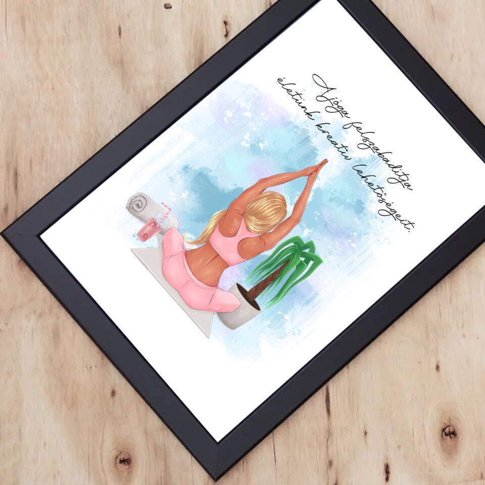 Jógázó lány falikép