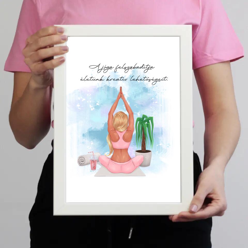 Jógázó lány falikép