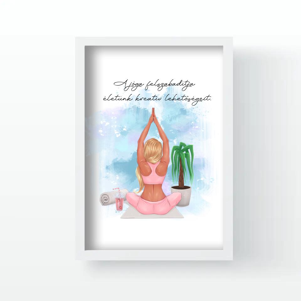 Jógázó lány falikép