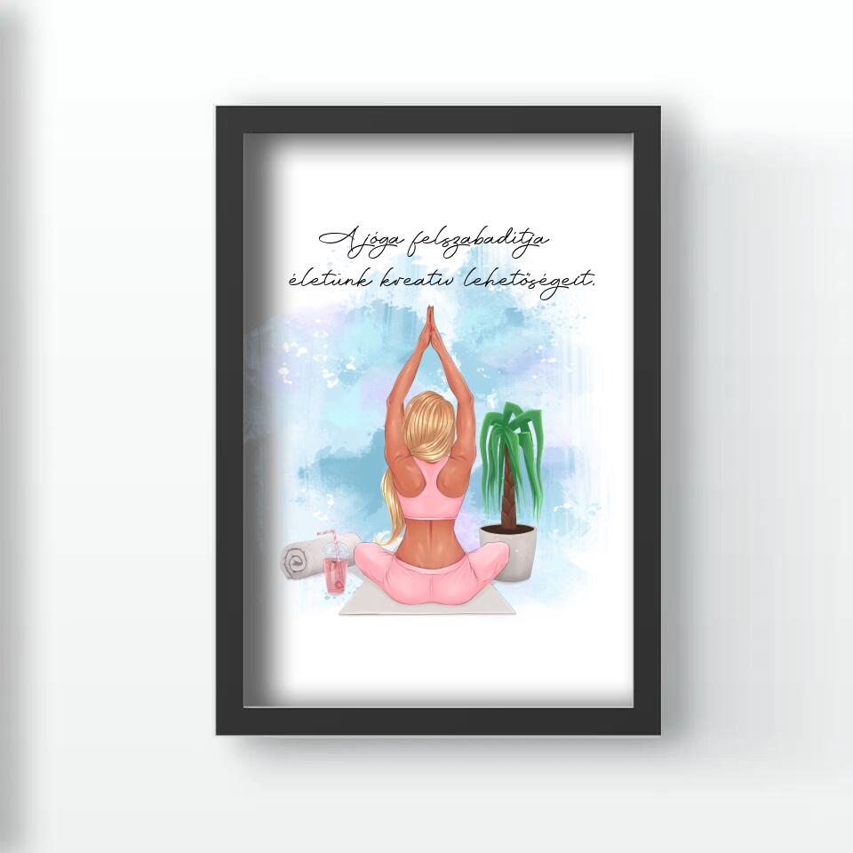 Jógázó lány falikép