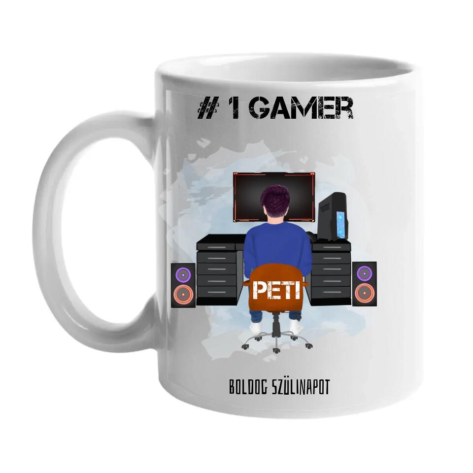 Gamer fiús ajándék bögre 