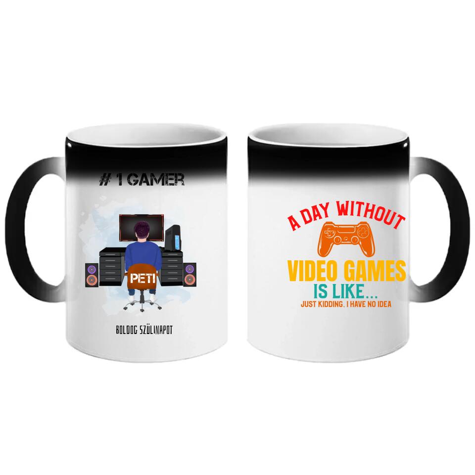 Gamer fiús ajándék bögre 