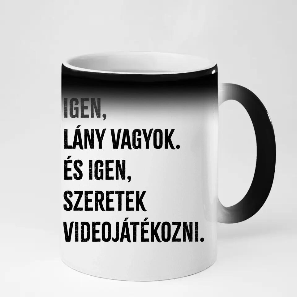 Gamer lányos ajándék bögre