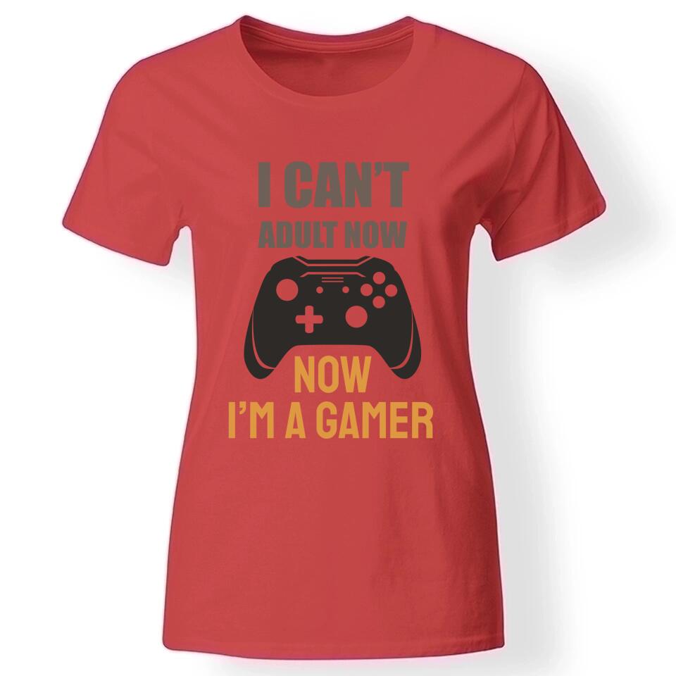 Vicces gamer női póló piros