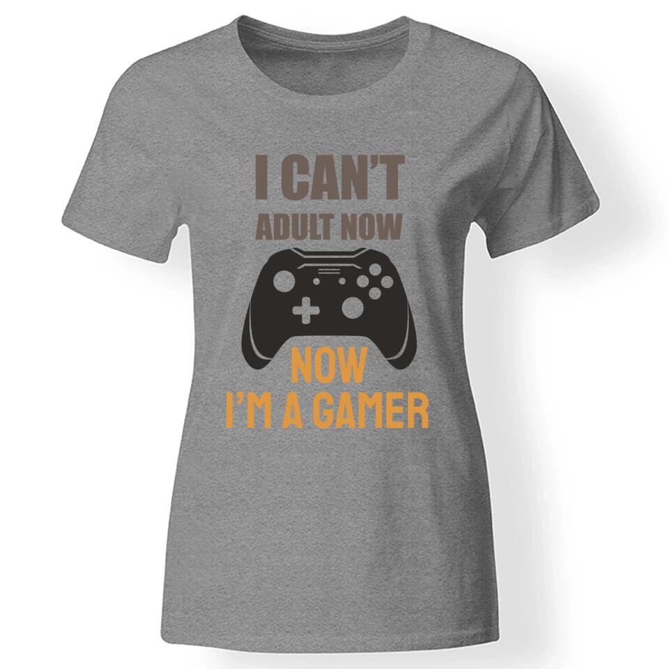 Vicces gamer női póló szürke