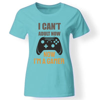 Vicces gamer női póló türkiz