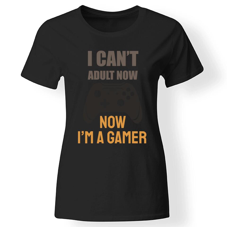 Vicces gamer női póló fekete