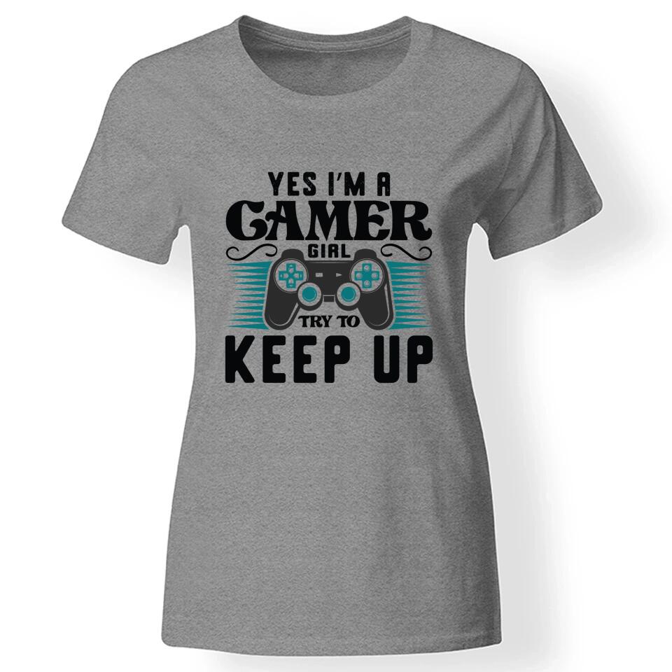 Gamer girl női póló szürke