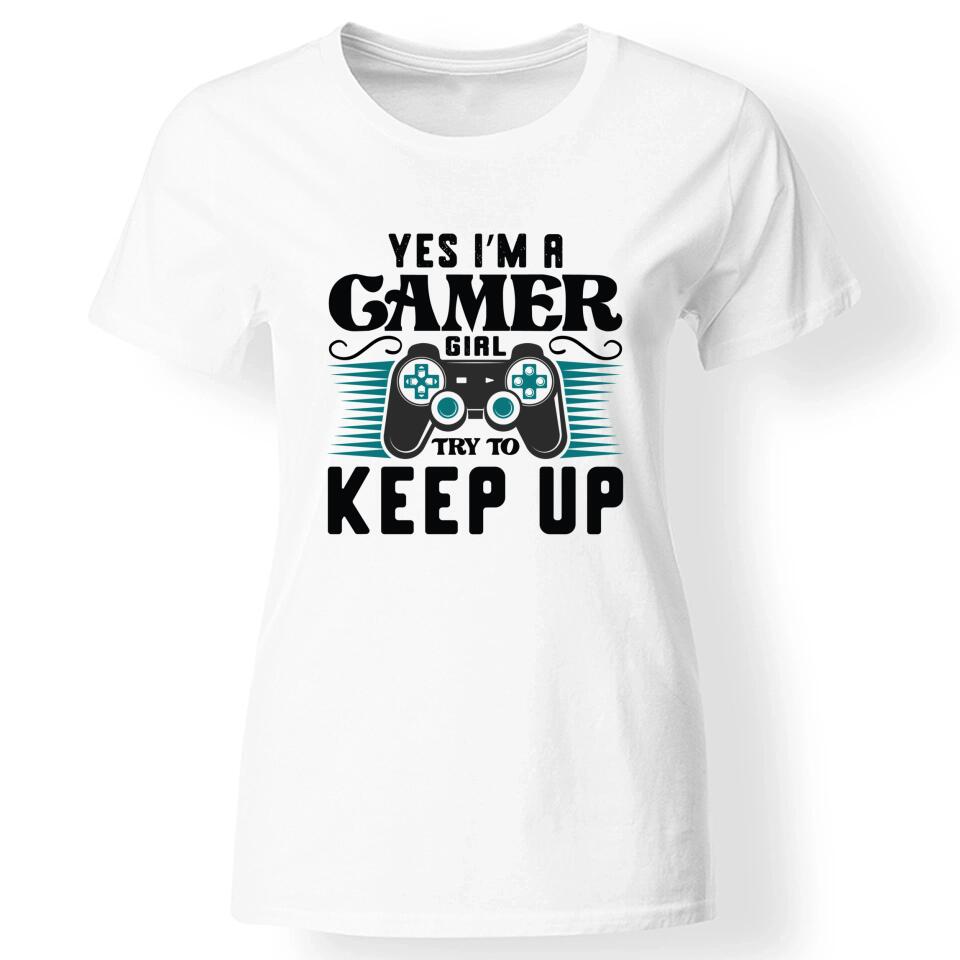 Gamer girl női póló fehér