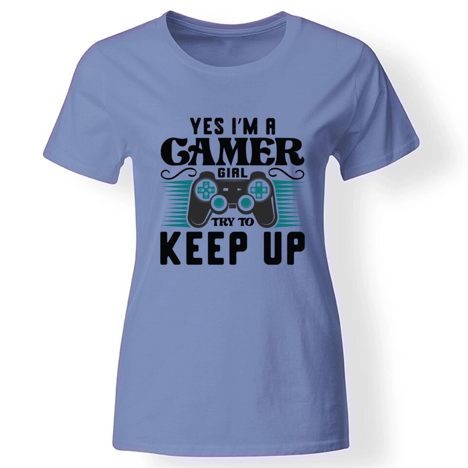 Gamer girl női póló kék