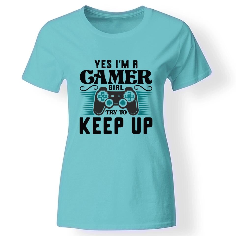 Gamer girl női póló türkiz