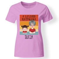 A legjobb Mama póló szerkeszthető karakterekkel rózsaszín