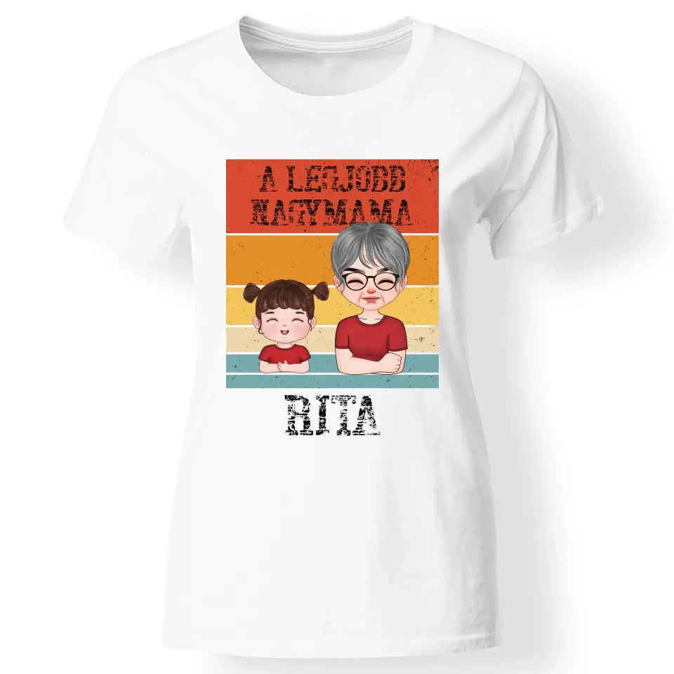 A legjobb Mama póló szerkeszthető karakterekkel fehér