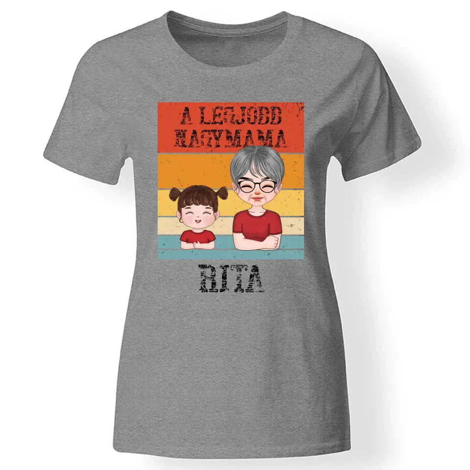 A legjobb Mama póló szerkeszthető karakterekkel szürke