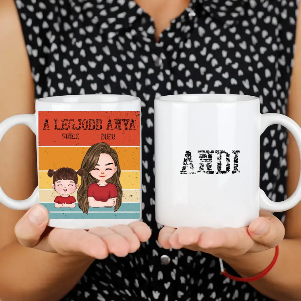 A legjobb Anya bögre szerkeszthető karakterekkel