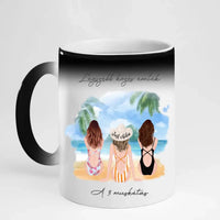 3 barátnő a tengerparton bögre