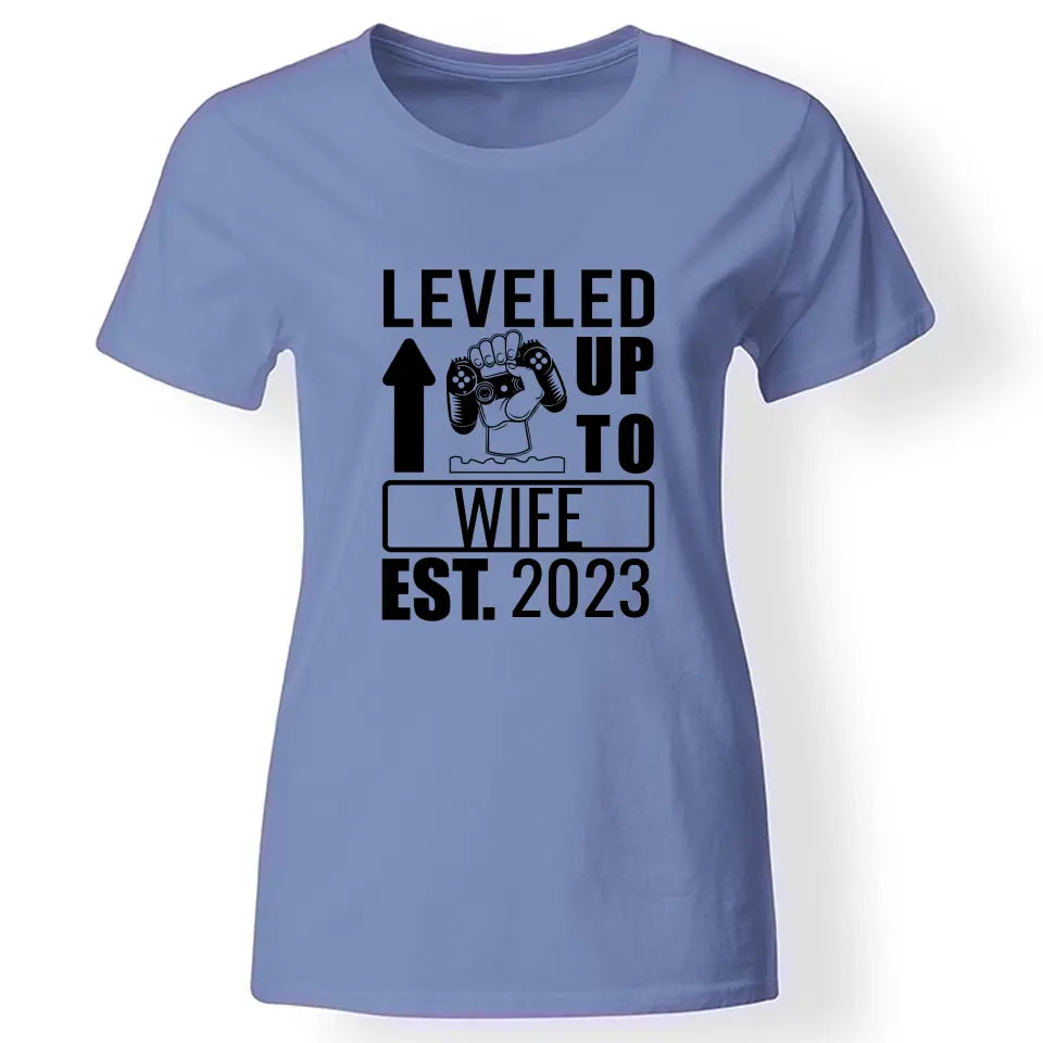 Level up gamer női póló felirattal kék