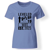 Level up gamer női póló felirattal kék