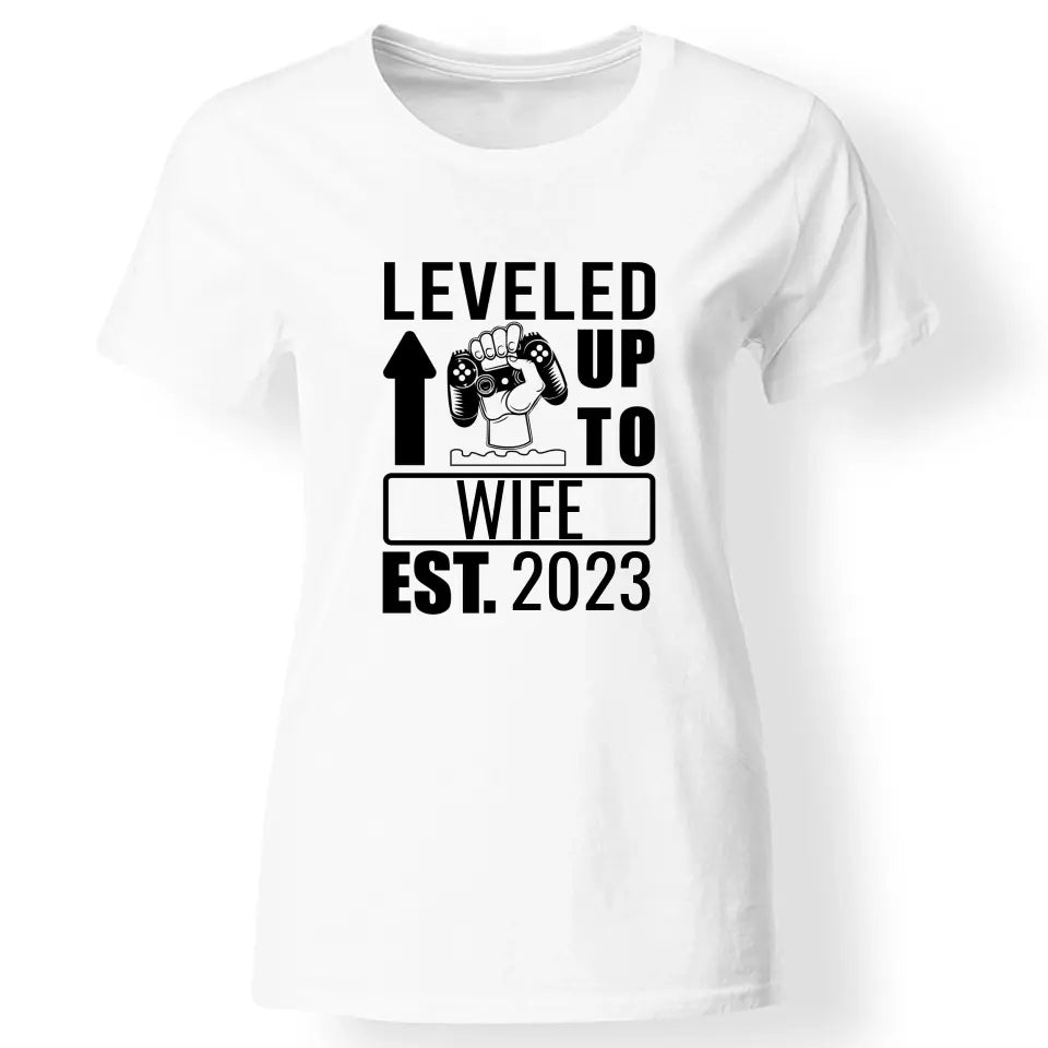 Level up gamer női póló felirattal fehér