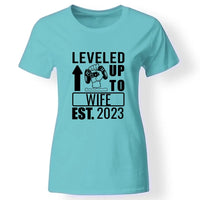 Level up gamer női póló felirattal türkiz