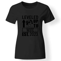 Level up gamer női póló felirattal fekete