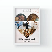 Szív montázs falikép felirattal