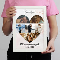 Szív montázs falikép felirattal