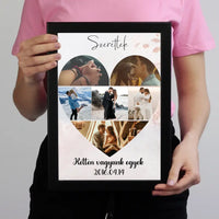 Szív montázs falikép felirattal