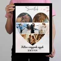 Szív montázs falikép felirattal