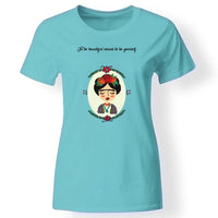 Frida Kahlo póló nőknek türkiz