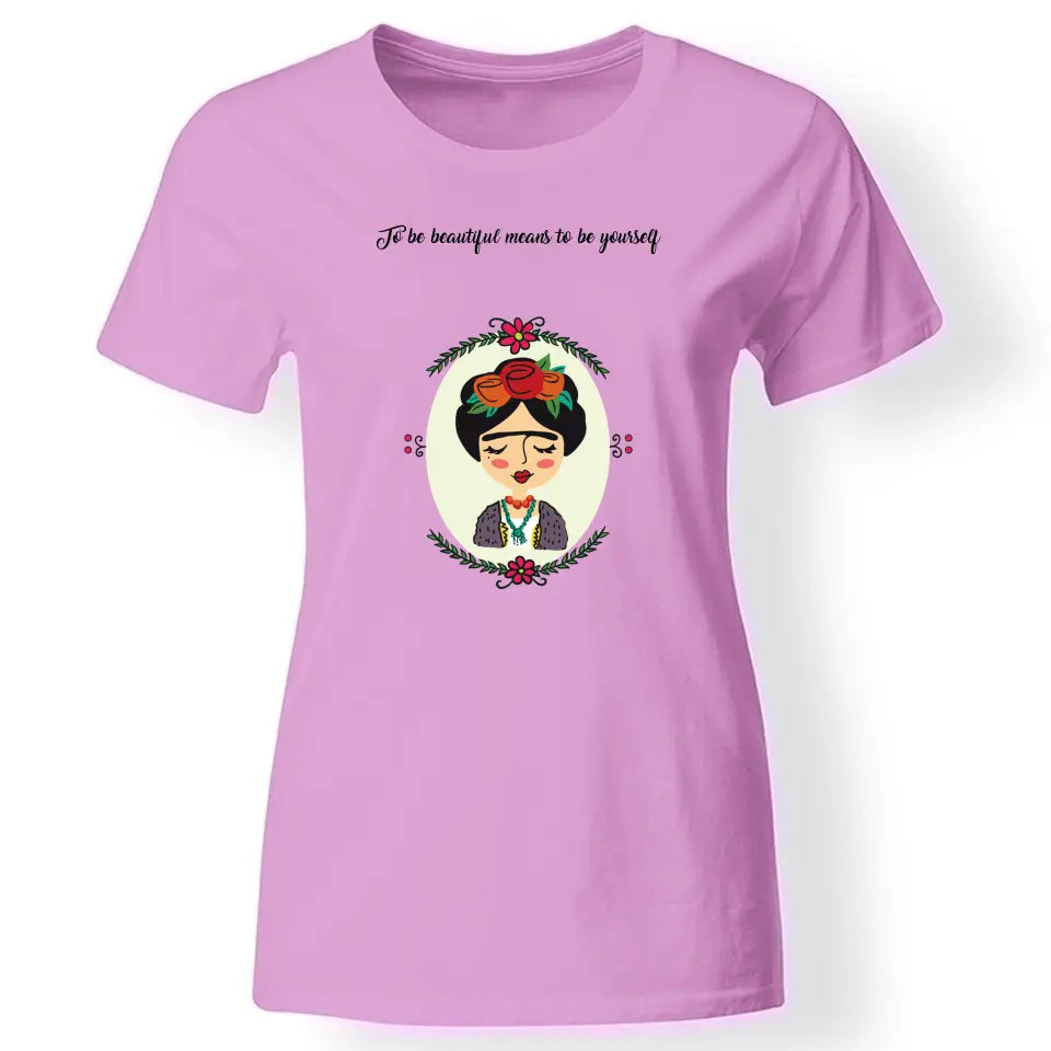 Frida Kahlo póló nőknek rózsaszín