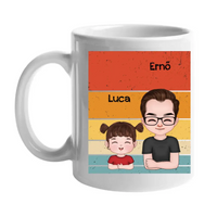 Nevelőapa bögre szerkeszthető karakterekkel