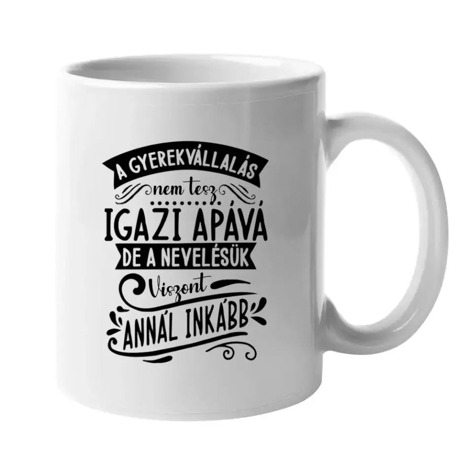Nevelőapa bögre szerkeszthető karakterekkel