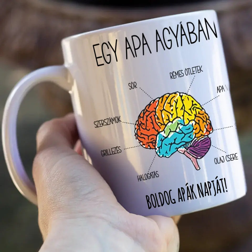 Egy Apa gondolatai egyedi képes Apák napi bögre