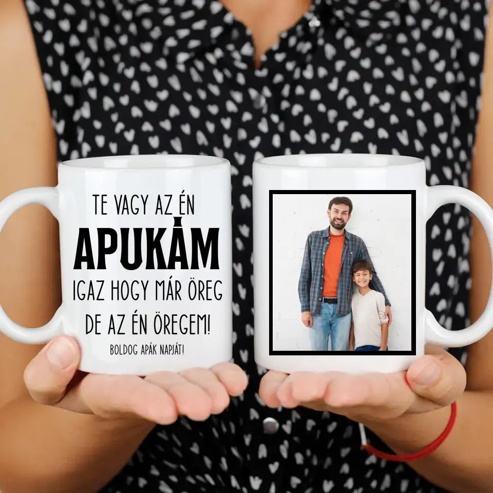 Az én apukám vicces Apák napi bögre fotóval